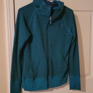 The North Face dark green zip up. Size S